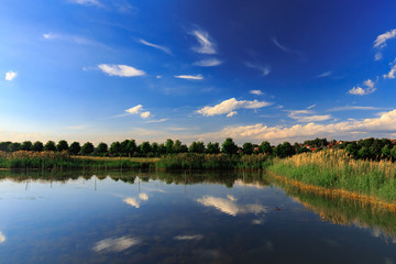 Castle Seehof Park in Bavaria near Bamberg, Germany in Summer