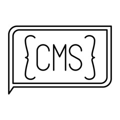 monochrome silhouette of rectangle text cms vector illustration