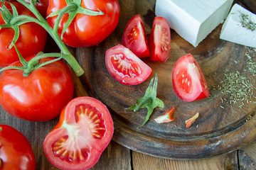 tomatoes and white greek cheese