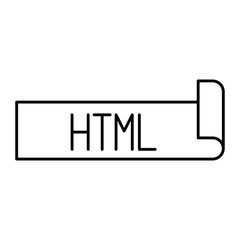 monochrome silhouette label text of html vector illustration