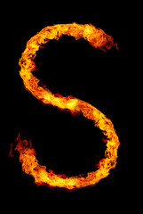 Fire letter S of burning flame.