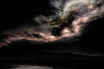Obraz na płótnie Canvas milky way on night sky, abstract natural background