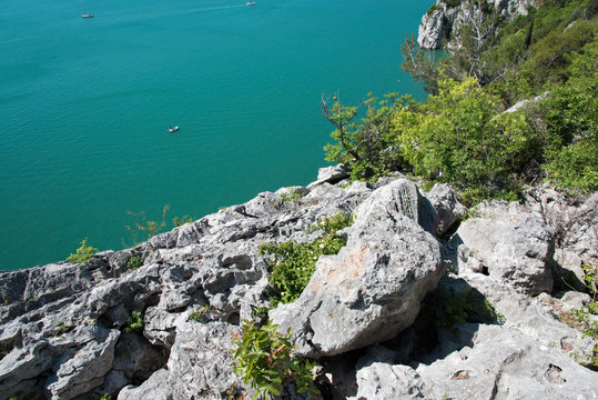 The castle of Duino and the beauty of the cliffs on the rocky coast