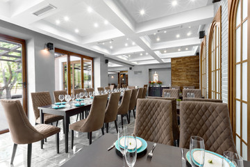 bar in hotel lobby interior