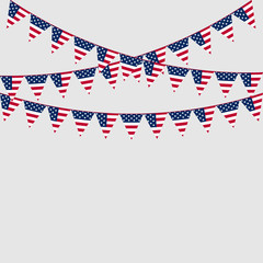 America triangle flag garlands