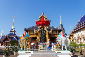 Fototapeta premium Chiang Mai in the northern Thailand:23 December 2016: church in Ban Den temple,Thailand architecture,Mae Taeng District ,Chiang Mai ,Thailand