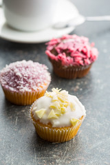 Tasty sweet cupcakes.