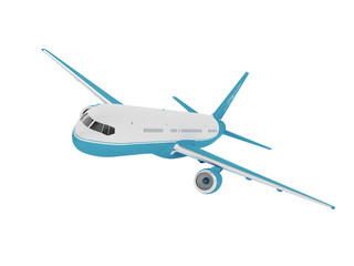 Airplane isolated on a white background. 3D rendering
