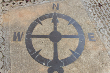 Symbol of direction on floor