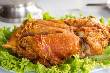 Pork leg fried