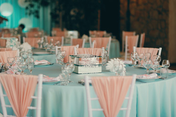 luxury wedding decorations with gentle rose, flowers composition on ceremony place
