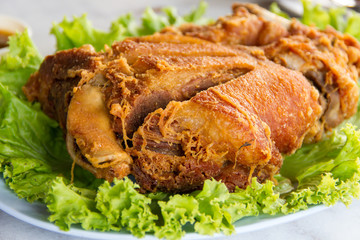 Pork leg fried