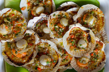 Scallops, baked butter