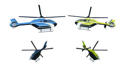 Colored helicopter - obrazy, fototapety, plakaty