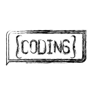 monochrome blurred silhouette of rectangle text coding vector illustration