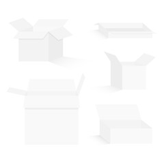 White box templates set. Vector illustration for design