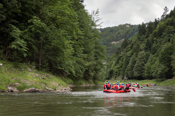 Rafting on the Dunajec river in the Pieniny National Park.Poland