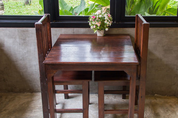 Bouquet on a wooden table