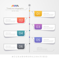 Timeline infographics design template with icons, process diagram, vector eps10 illustration
