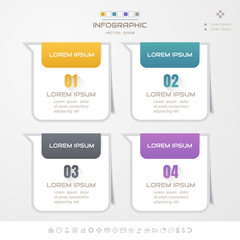Infographics design template with icons, process diagram, vector eps10 illustration