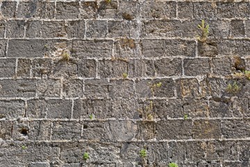 rough texture of an old stone wall