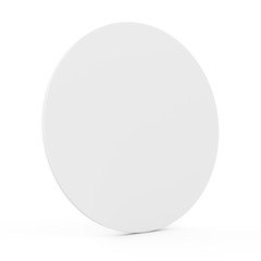 3D rendering white beer coaster isolated on white background