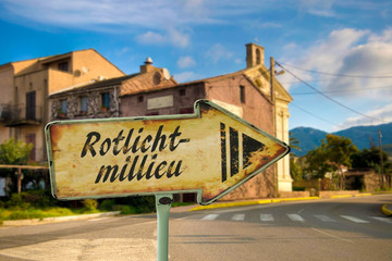 Obraz premium Schild 198 - Rotlichtmillieu