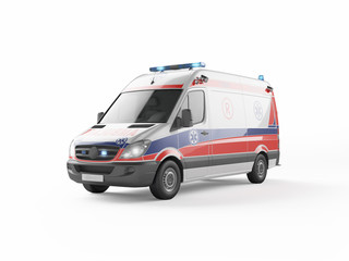 Ambulance emergency on a white background. 3D rendering