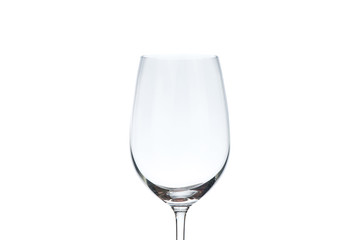 Empty wine glass isolated on a white background.