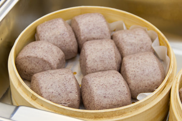 Steamed bun in steamer