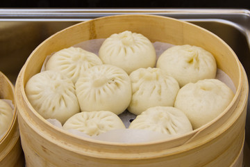 Steamed bun in steamer