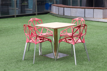 Fototapeta na wymiar Outdoor chair and table