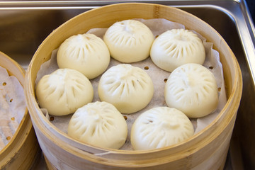 Steamed bun in steamer