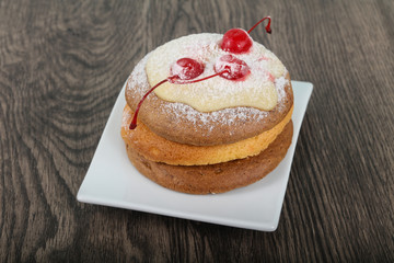 Pancake with cherry