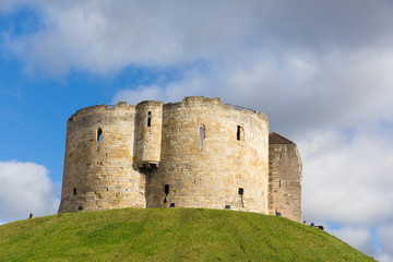 Fototapeta na wymiar York England, UK Clifford`s Tower tourist attraction 13th century medieval castle 