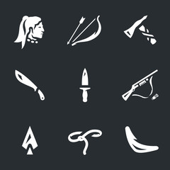 Vector Set of Indians weapons Icons.