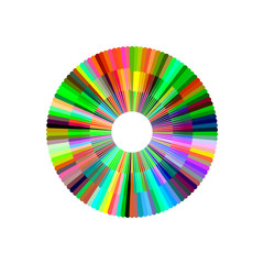 Circle from beams. Isolated on white background. Vector colorful illustration.