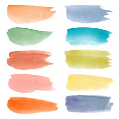 Colorful watercolor stroke backgrounds. Watercolor wash. Watercolor banners