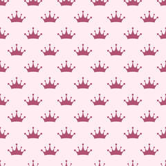 Princess crown. Seamless vector pattern