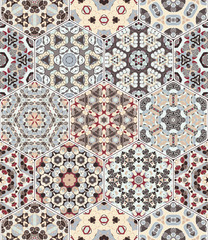 Vector set of hexagonal patterns.