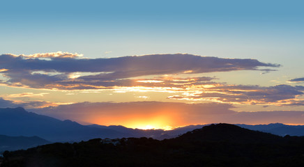 Beautiful clouds with lights of the Sun