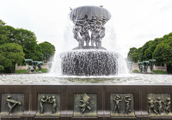 Fountain in Frogner Park in Oslo, Norway