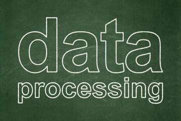 Obraz premium Data concept: Data Processing on chalkboard background
