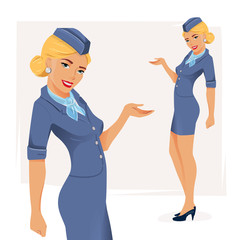 Obraz premium illustration of smiling stewardess