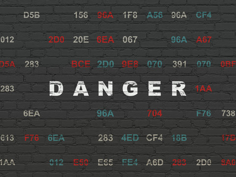 Security concept: Danger on wall background