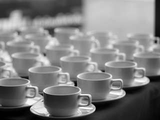 Empty coffee or tea cup at cafe