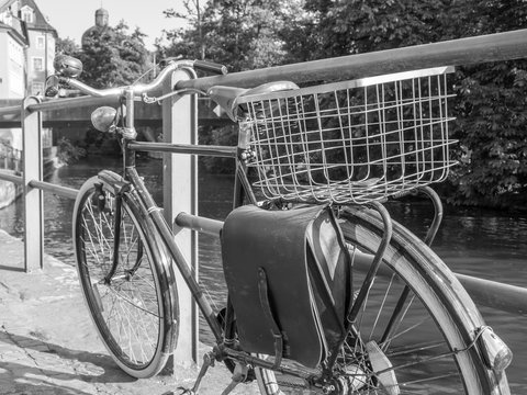 Vintage Schwarzweißfotografie Fahrrad