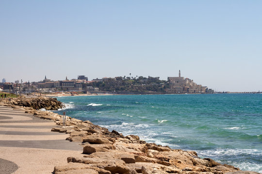 Jaffa Tel aviv in Israel and sea
