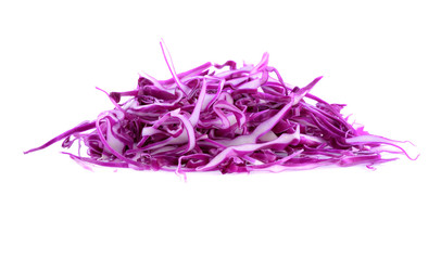 sliced of red cabbage isolated on white background