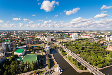 Fototapeta na wymiar Landscape of Kaliningrad, top view
